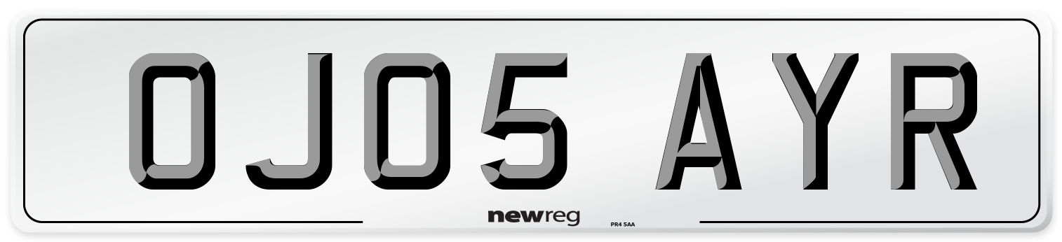OJ05 AYR Number Plate from New Reg